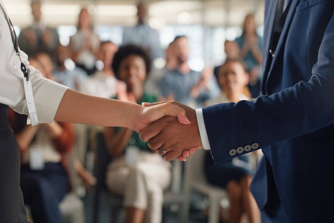 Two people shaking hands